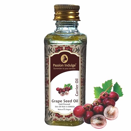 Passion Indulge Natural Grape Seed Carrier Oil for Skin, Face
