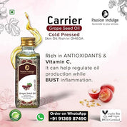 Passion Indulge Natural Grape Seed Carrier Oil for Skin, Face