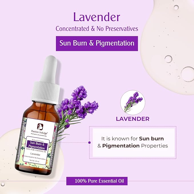 Passion Indulge Natural Lavender Pure Essential Oil, for Acne