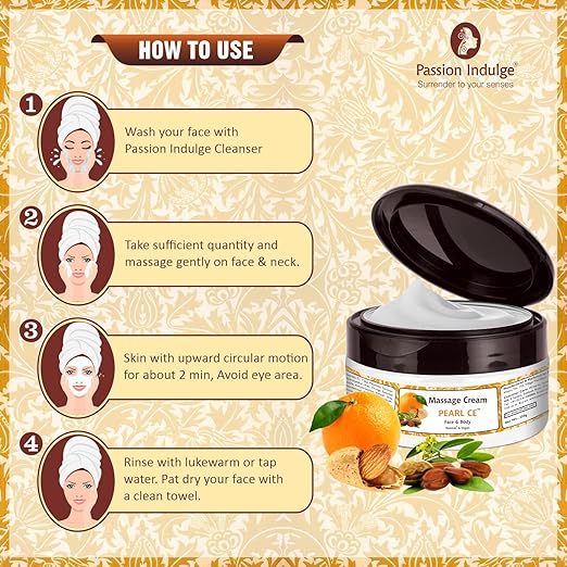 Passion Indulge Natural Massage Cream Pearl CE for Face & Body