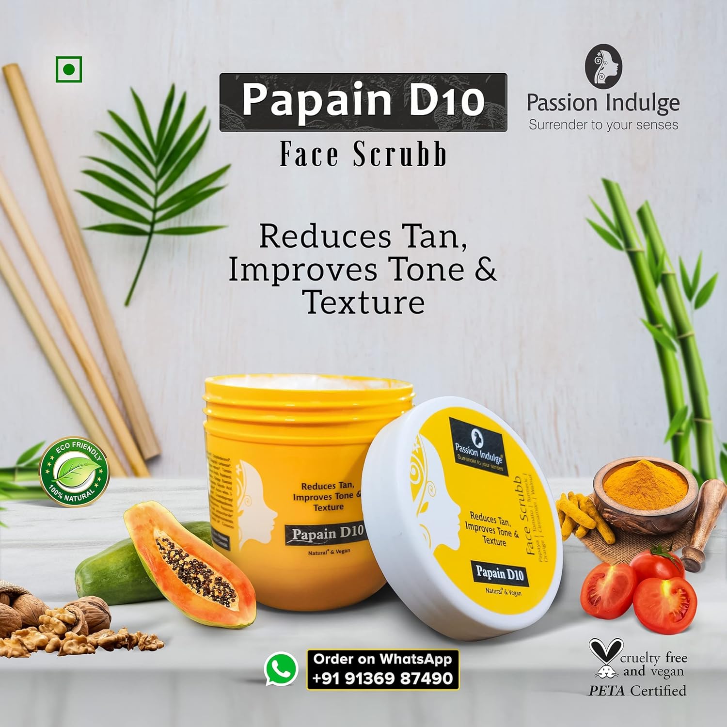 Passion Indulge Natural Papain D10 Face Scrub