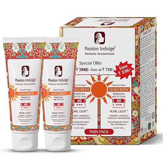Passion Indulge PACK OF 2 Pearl Light Sunscreen SPF 40+++ 100 gm