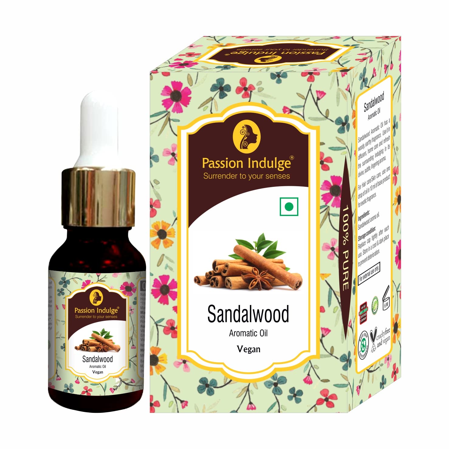 Passion Indulge Sandalwood Aroma Oil, Multicolor, 10 ml
