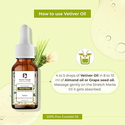 Passion Indulge Vetiver Essential Oil For Skin Care 10 ml