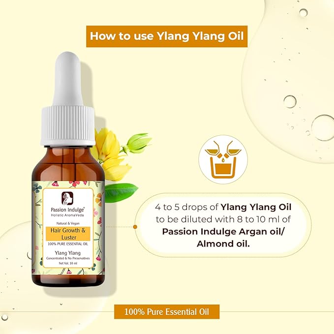 Passion Indulge Ylang Ylang Essential Oil for Oily Skin and Hair Growth