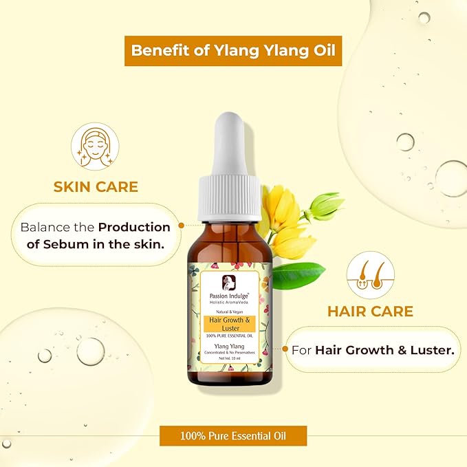 Passion Indulge Ylang Ylang Essential Oil for Oily Skin and Hair Growth