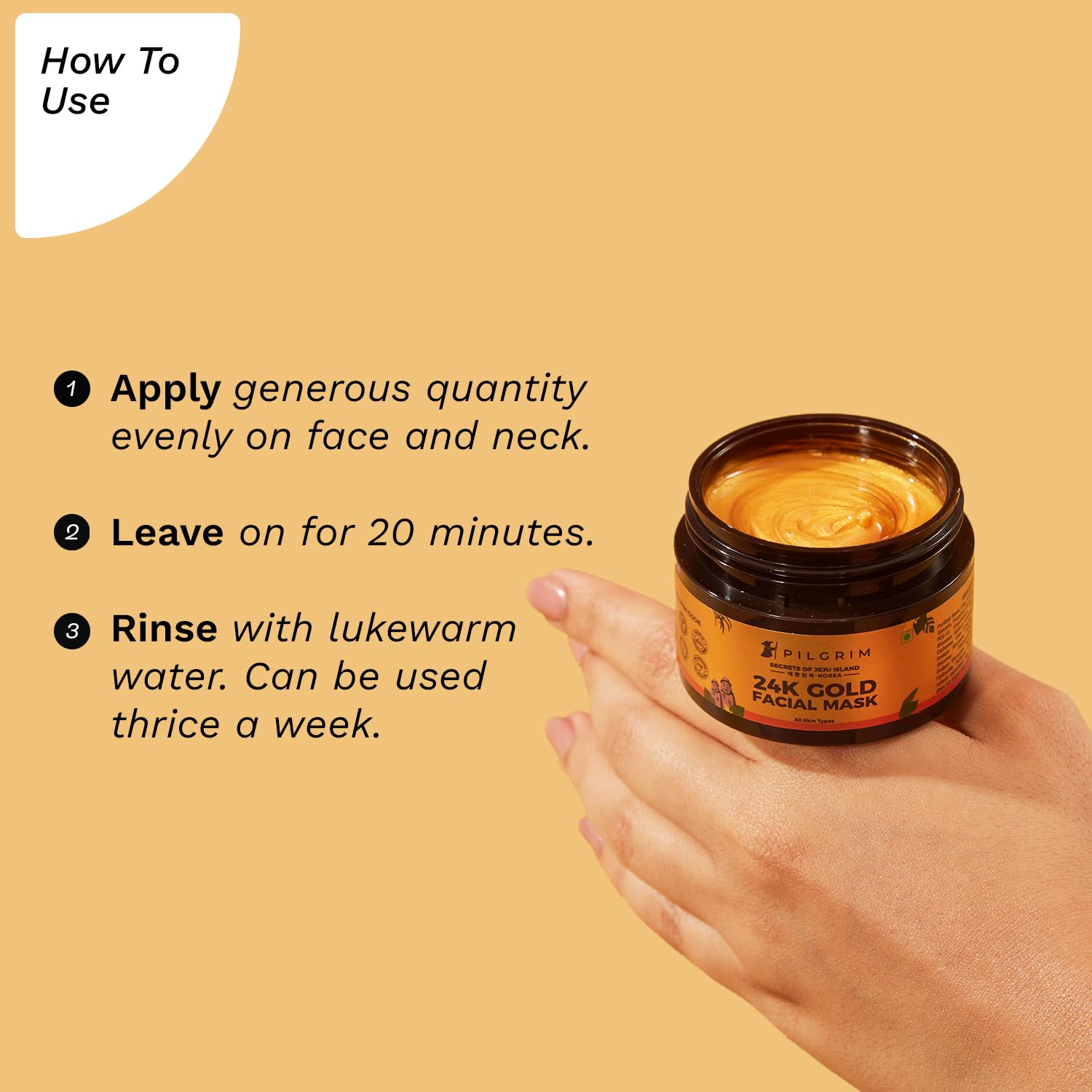 Pilgrim 24K Gold Facial Mask for Glowing & Radiant Skin Depigmentation (50g)