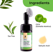 Pilgrim Australian Tea Tree & 1% Salicylic acid Foaming Face wash with brush 120ml