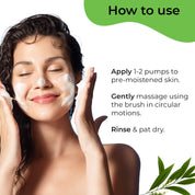 Pilgrim Australian Tea Tree & 1% Salicylic acid Foaming Face wash with brush 120ml