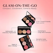Pilgrim 3-in-1 Face Palette | Blush, Highlighter & Contour Face Makeup Kit | Highly Pigmented & Long Lasting | 12g (Sultry Romancé -02)