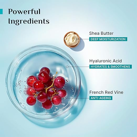 Pilgrim French Red Vine & Hyaluronic Acid Ultra Smooth Body Lotion | 48H Moisturization | Body lotion for dry skin | Infused With Shea Butter | For All Skin Types 400ml (400ml, Red Vine Ultra Smooth Body Lotion)