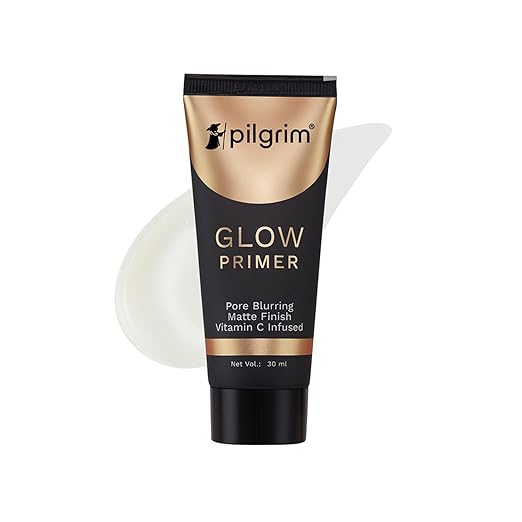 Pilgrim Glow Primer Lightweight Gel Based Velvety Matte Finish, Blurs Pores, Vit C+E Infused