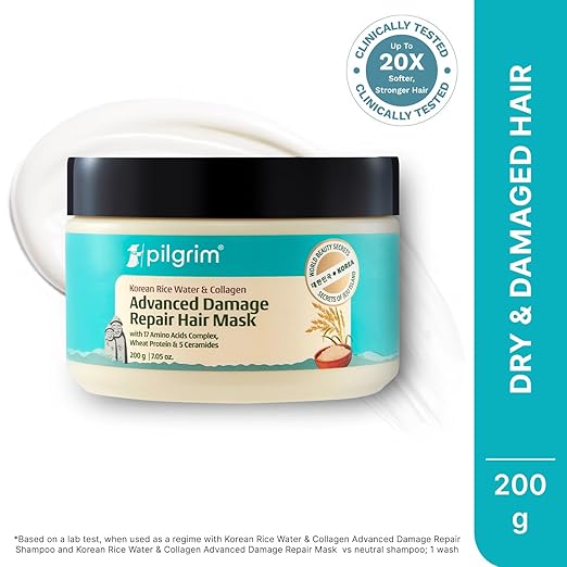 Pilgrim Unscented Korean Rice Water & Collagen Advanced Damage Repair Mask
