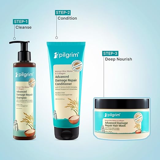 Pilgrim Unscented Korean Rice Water & Collagen Advanced Damage Repair Mask