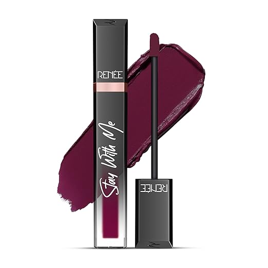 RENEE Stay With Me Matte Transferproof Liquid Lipstick| Waterproof & Smudge-proof | Bold Pigment, Lightweight & Long-lasting | With Hyaluronic Acid & Vitamin E | 6 ml