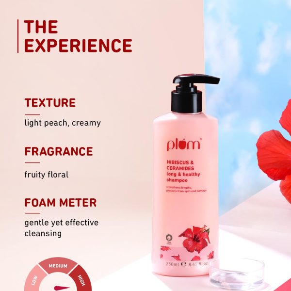 Plum Hibiscus & Ceramides Long & Healthy Smoothing Shampoo, SLS free (250 ml)