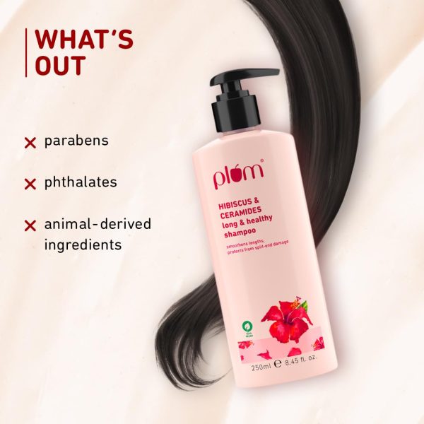 Plum Hibiscus & Ceramides Long & Healthy Smoothing Shampoo, SLS free (250 ml)