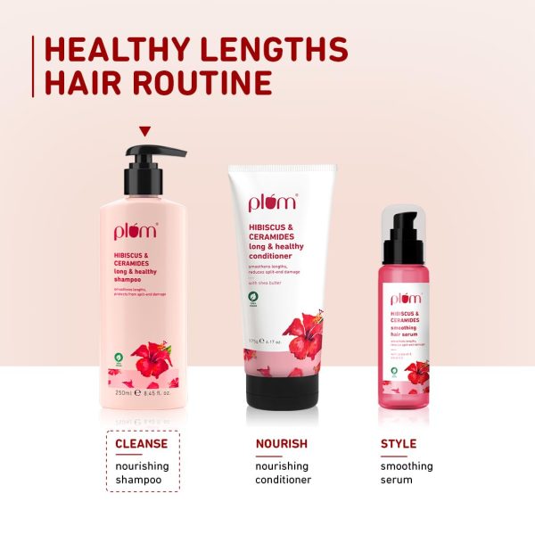 Plum Hibiscus & Ceramides Long & Healthy Smoothing Shampoo, SLS free (250 ml)