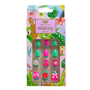Whimsy Beauty Kids Press-On Nails – Reusable Lightweight & Long-Lasting Design | Easy to Apply Quick-Fix Nails | 24 Pieces | Ages 4–16 (Fairy Garden)
