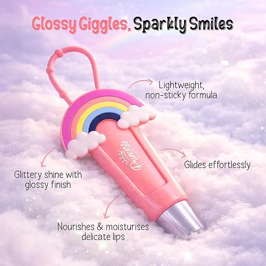 Princess by RENEE Cloudshine Glitter Lip Gloss | Shiny & Glossy Finish | Lightweight, Non-Sticky, Nourishing Formula | With Shea Butter, Grapeseed Oil & Vitamin E | 9 ml