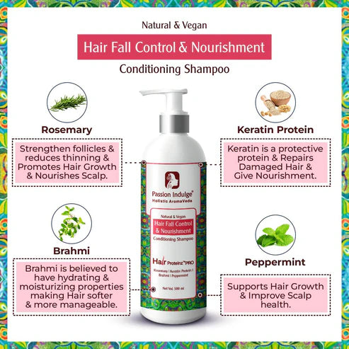 Passion Indulge Professional Anti-Hair Fall Conditioning Shampoo- HAIR PROTEINZ PRO-500 ml