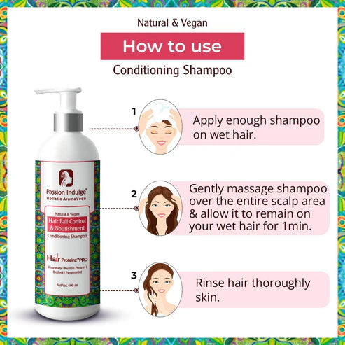 Passion Indulge Professional Anti-Hair Fall Conditioning Shampoo- HAIR PROTEINZ PRO-500 ml