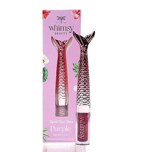 Whimsy Beauty Mermaid Liquid Kajal Liner for Kids and Pre Teens | Waterproof Smudge Proof Eye Liner with Precision Tip | 4 to 16 Years | Organic, Natural, Chemical Free | 1.7 ml (Blue)