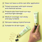 QUENCH BOTANICS Daily Defense Tinted Sunscreen SPF 50 PA+++ For Glowing Skin With Avocado & 2% Niacinamide