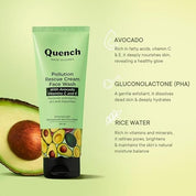 QUENCH BOTANICS Pollution Rescue Cream Face Wash with Vitamin E & Avocado