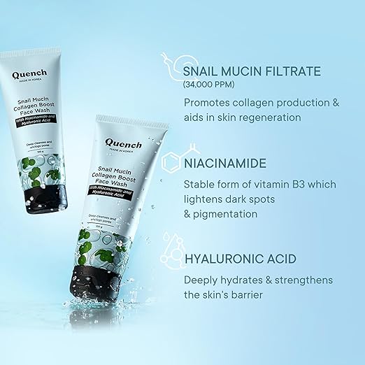 QUENCH BOTANICS Quench Snail Mucin Collagen Boost Face Wash 100ml