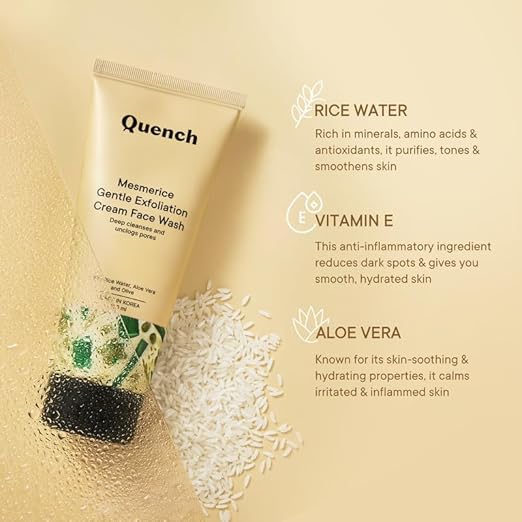 QUENCH BOTANICS Rice Water Gentle Exfoliation Cream Face Wash