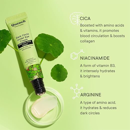 Quench Korean Dark Circle Under Eye Cream with Cooling Massage Roller