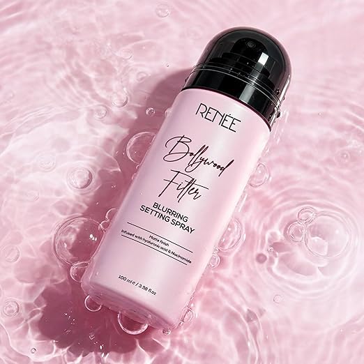 RENEE Bollywood Filter Blurring Setting Spray for Face Makeup, Matte Finish & Pore Blur Effect with Niacinamide & Hyaluronic Acid, Long Lasting Makeup Fixer & Shine Control, Fine Mist 100ml
