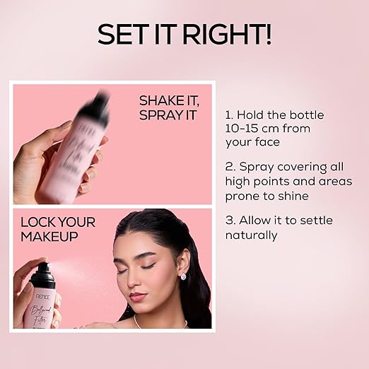 RENEE Bollywood Filter Blurring Setting Spray for Face Makeup, Matte Finish & Pore Blur Effect with Niacinamide & Hyaluronic Acid, Long Lasting Makeup Fixer & Shine Control, Fine Mist 100ml