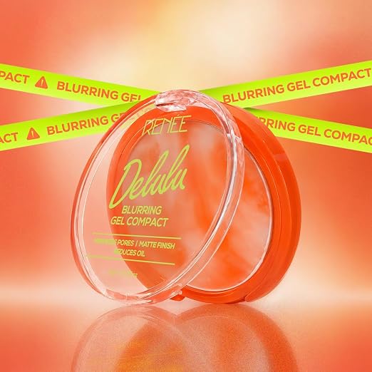 RENEE Delulu Blurring Gel Compact | Matte Finish, Controls Excess Oil, Reduces Shine, Blurs Pores | With Jojoba Oil and Vitamin E, For All Skin Types | 5g