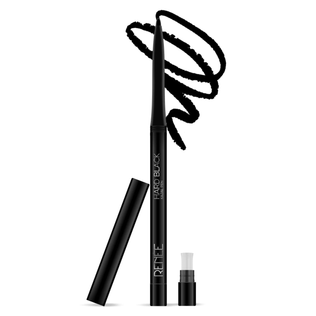 RENEE Hard Black Kajal Pen with Sharpener- 0.35gm
