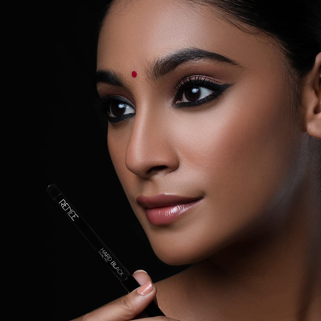 RENEE Hard Black Kajal Pen with Sharpener- 0.35gm