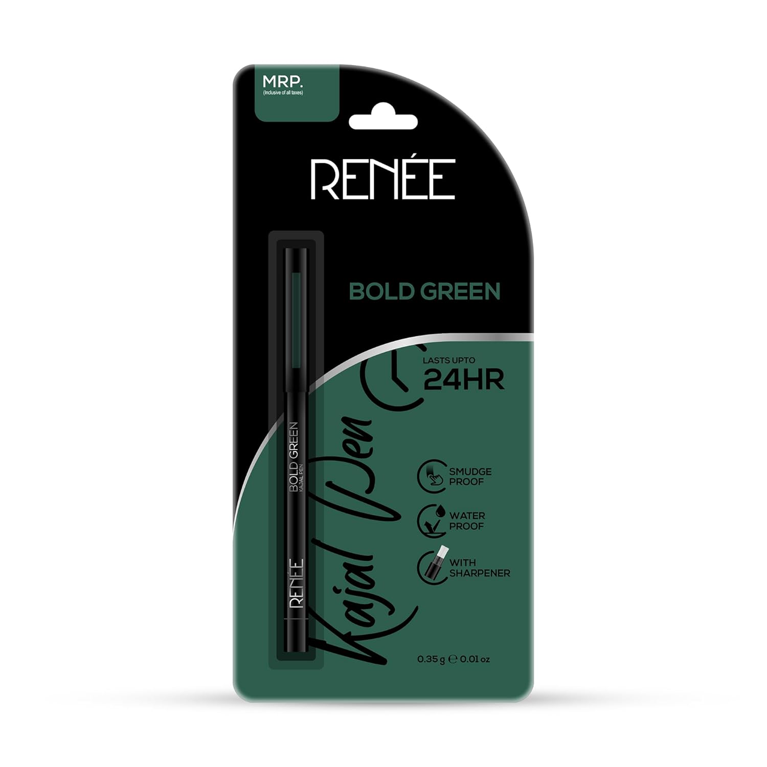 RENEE Kajal Pen with Sharpener - Bold Green 0.35gm