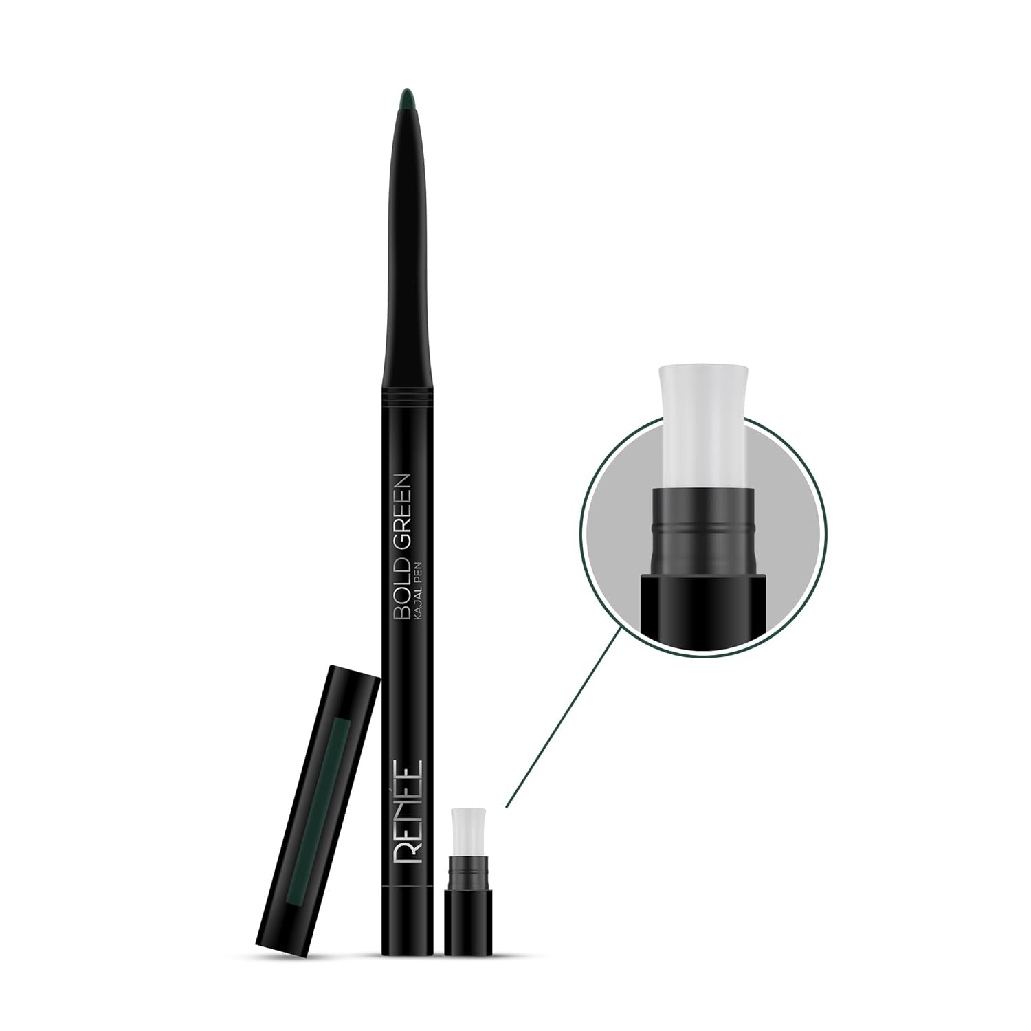 RENEE Kajal Pen with Sharpener - Bold Green 0.35gm