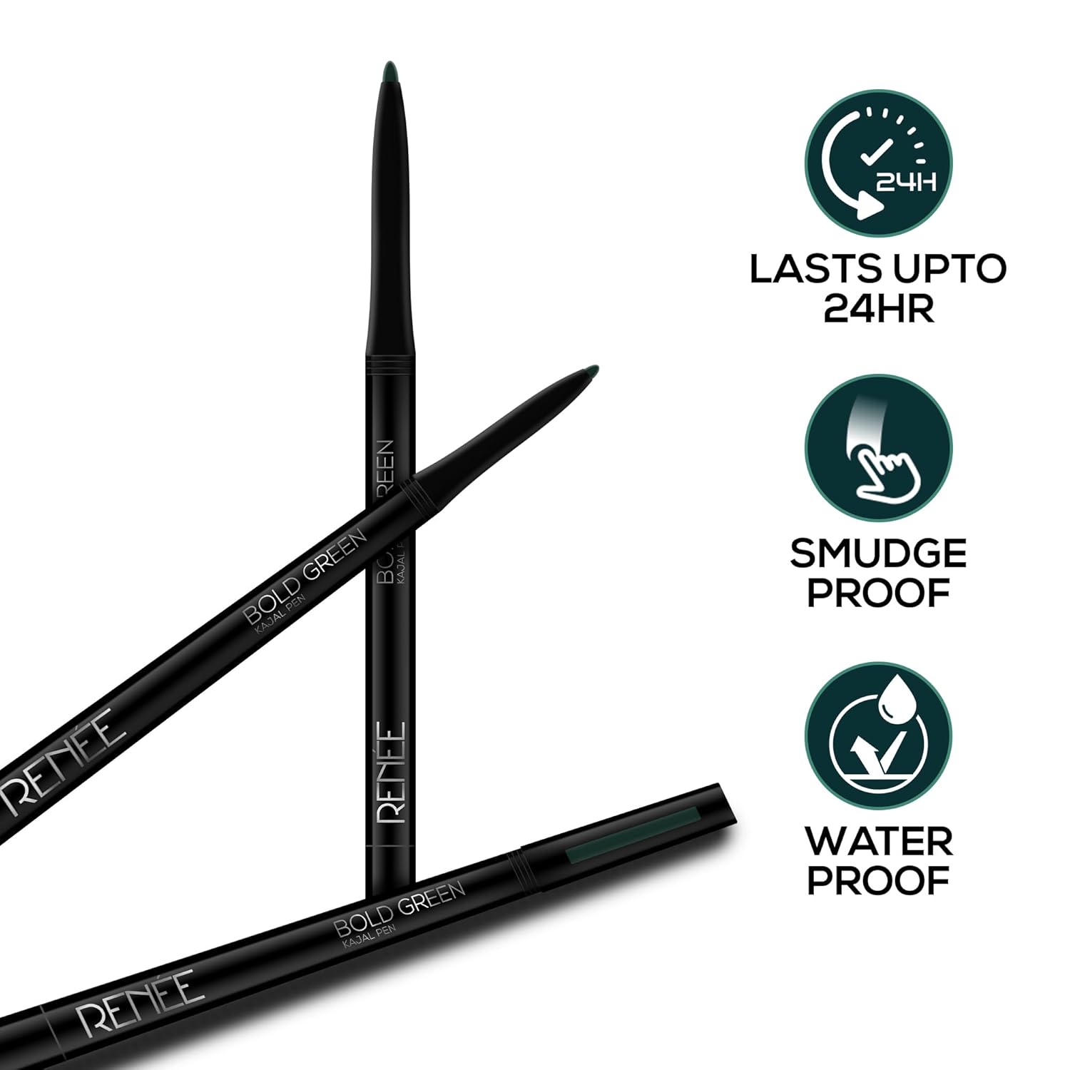 RENEE Kajal Pen with Sharpener - Bold Green 0.35gm