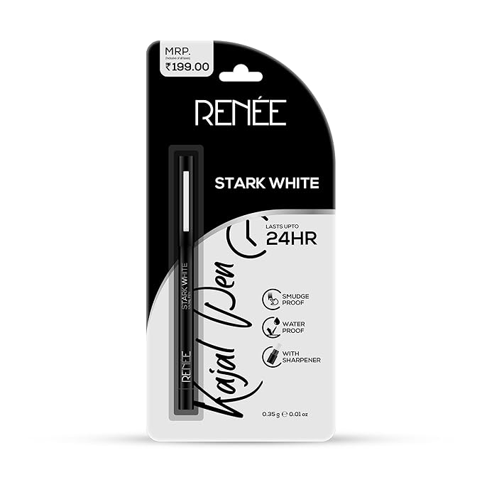 RENEE Kajal Pen with Sharpener - Stark White 0.35gm