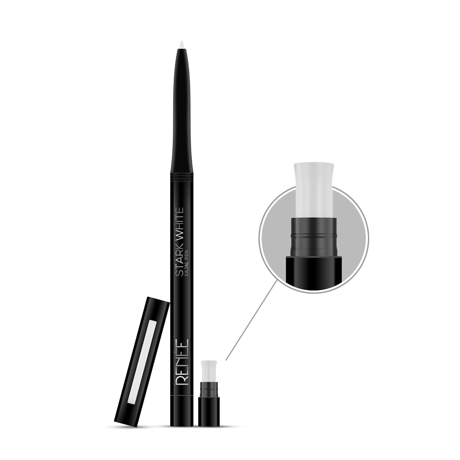 RENEE Kajal Pen with Sharpener - Stark White 0.35gm