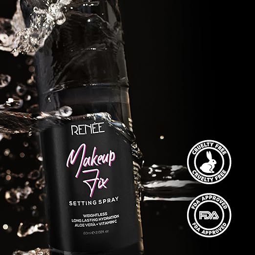 RENEE Makeup Fixer Setting Spray 60ml| Infused With Aloe Vera & Niacinamide| Prevents Cracks, Minimizes Pores & Fine Lines| Long Lasting & Weightless Formula