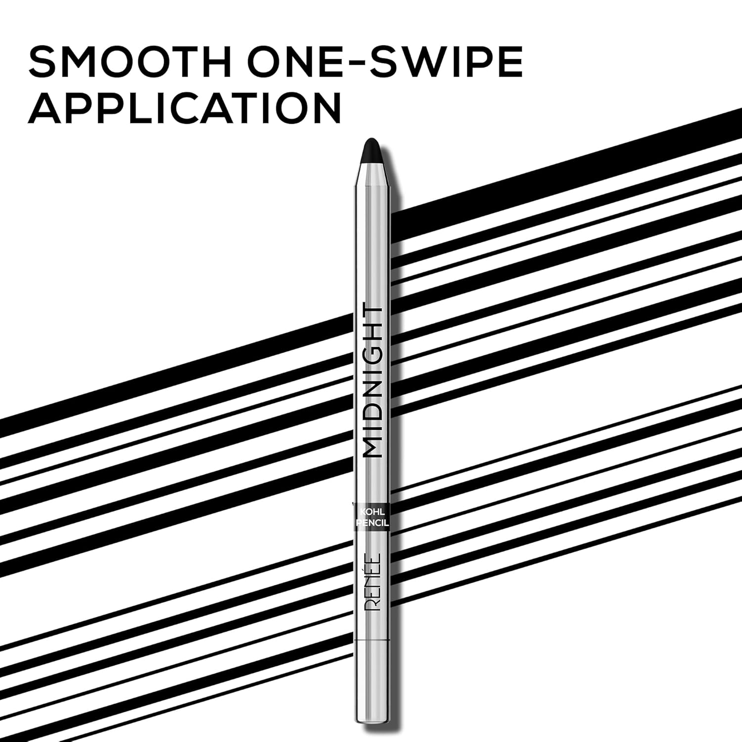 RENEE Midnight Kohl Kajal Pencil, Waterproof, Smudgeproof With Sharpener