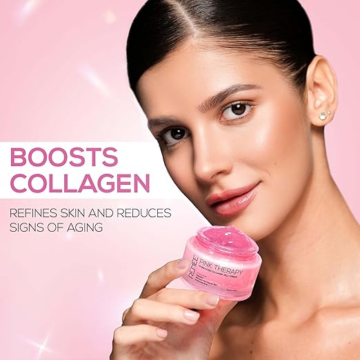 RENEE Pink Therapy Hydrolyzed Collagen Overnight Sleep Jelly Mask | Hydrates, Repairs, Smoothens & Plumps Skin | Peptides, Niacinamide & Hydrolyzed Collagen Enriched | 50 gm