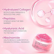 RENEE Pink Therapy Hydrolyzed Collagen Overnight Sleep Jelly Mask | Hydrates, Repairs, Smoothens & Plumps Skin | Peptides, Niacinamide & Hydrolyzed Collagen Enriched | 50 gm