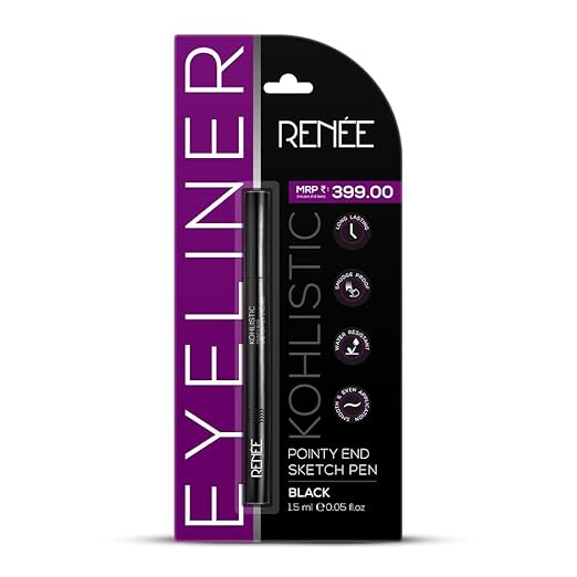 RENEE Pointy End Sketch Pen Smudge Proof Eyeliner - Matte Finish, Light Weight, Water Resistant, Long Stay Highly Pigmented with One Stroke Application Formula - Black