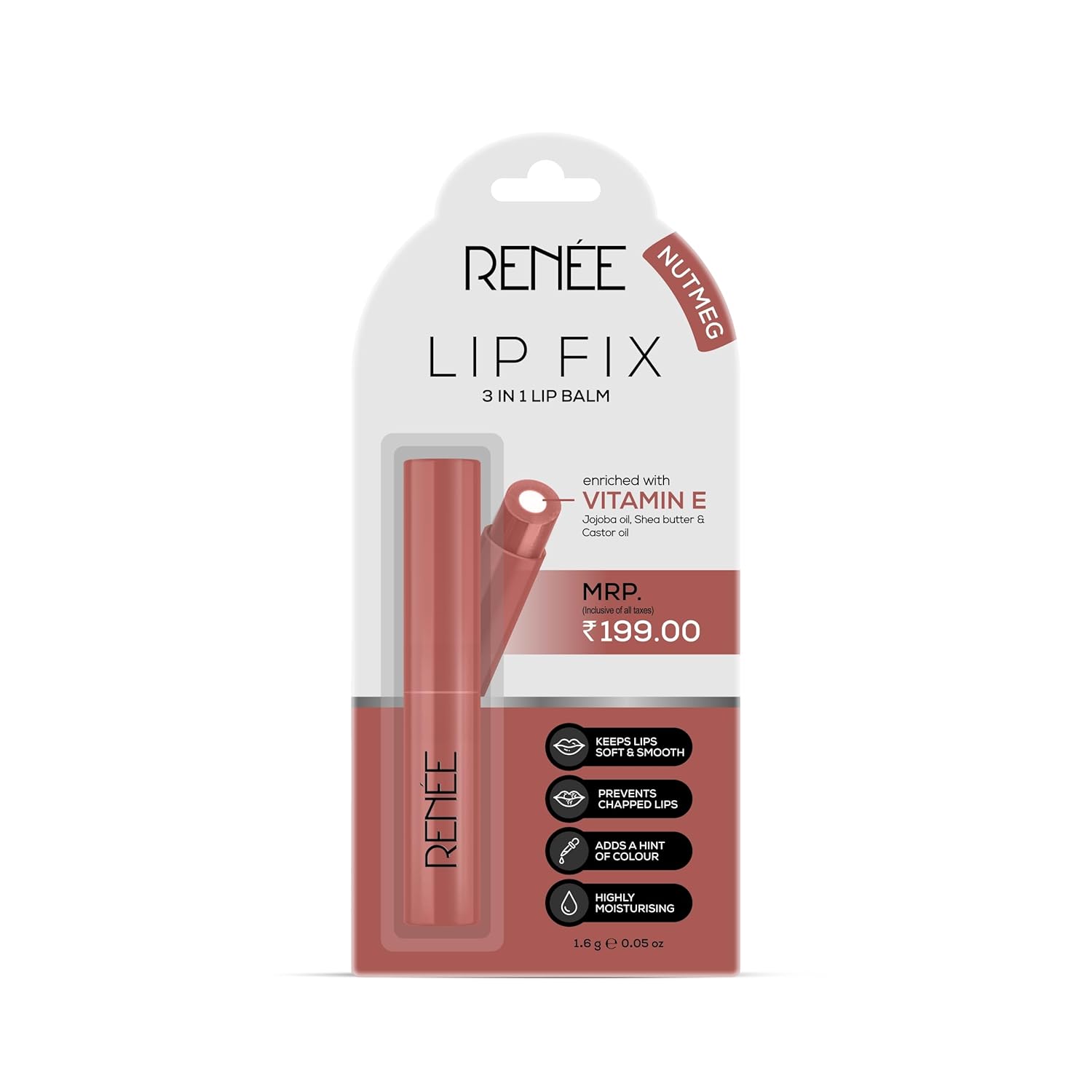 RENEE Lip Fix 3 in 1 Tinted Lip Balm 1.6 Gm