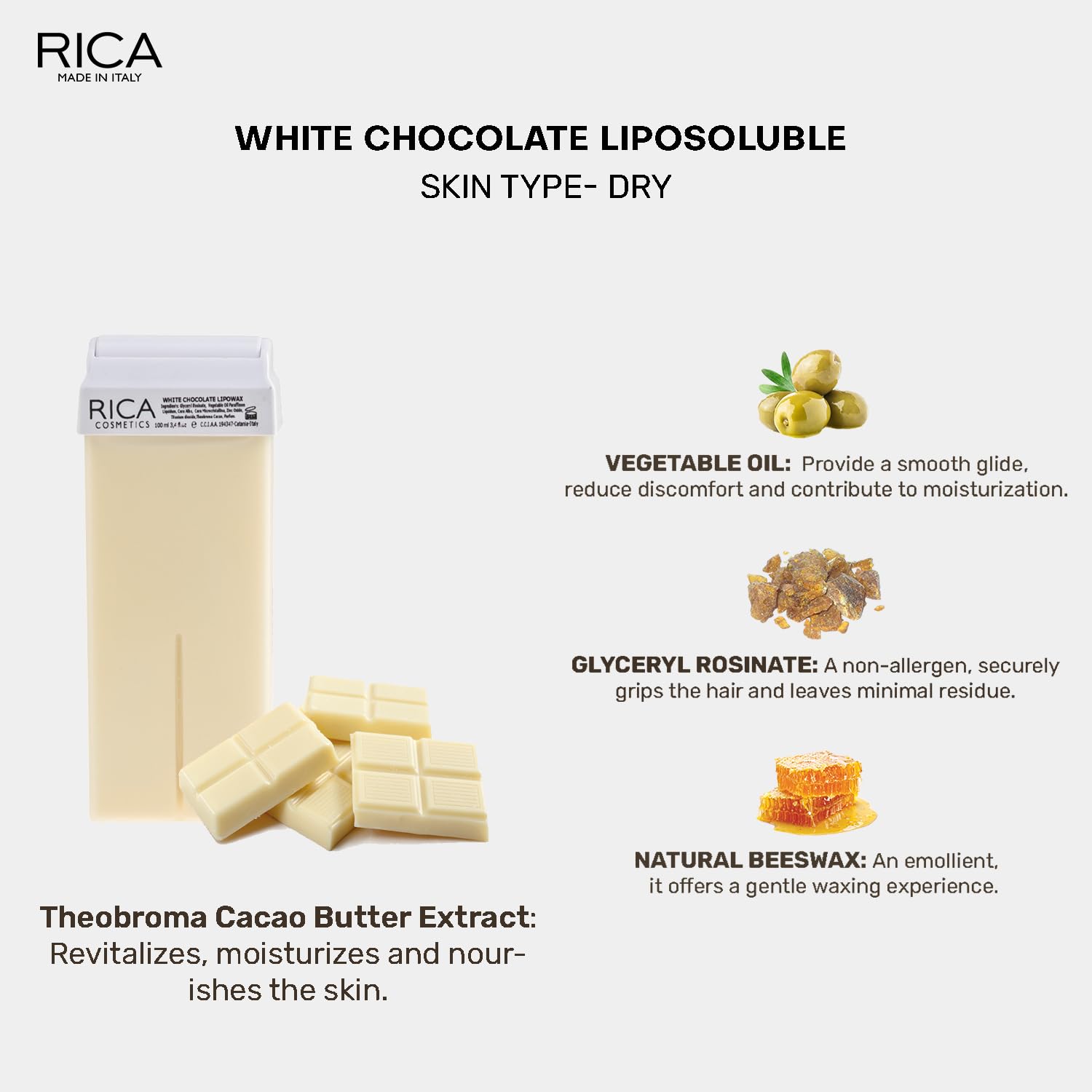 RICA Women White Chocolate Liposoluble Soft Wax 100ml