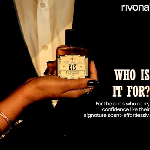 RIVONA NATURALS Extra Dry Gin Perfume | Long Lasting Eau De Parfum for Women | Crisp, Subtle & Sophisticated Fragrance with Gin, Grapefruit & Leather | Luxury Perfume Gift | 50ml EDP